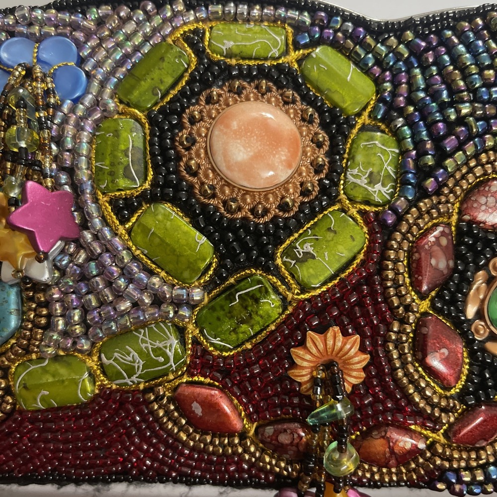 Ohh! Ashley Handcrafted Beaded Bag Mini Clutch Purse Evening Handbag *No Chain* - Picture 2 of 12